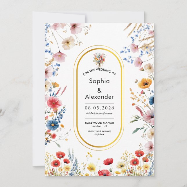 Invitación Boda Romántico de Blossom (Anverso)