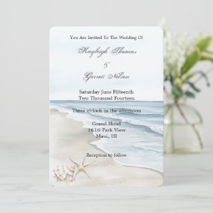 Invitación Boda romántico de Blue Beach Ocean