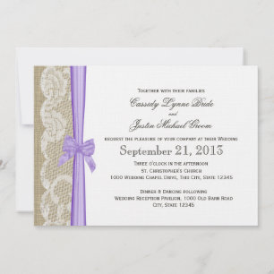 Invitación Boda Romántico de encaje y cebo