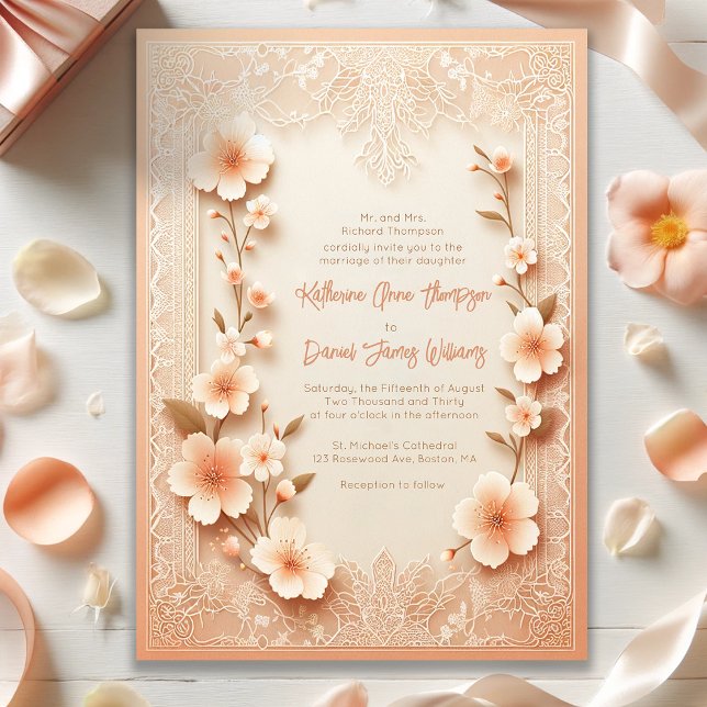 Invitación Boda Romántico de Engranaje de bonito (Subido por el creador)