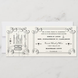 Invitación Boda Romántico de Entradas de Capilla