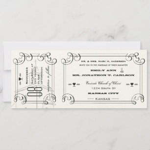 Invitación Boda Romántico de Entradas de Capilla