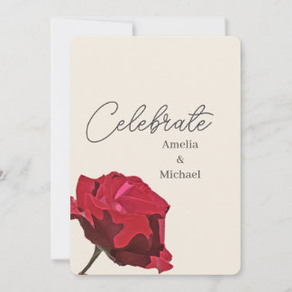 Invitación Boda Romántico de la Rosa Roja