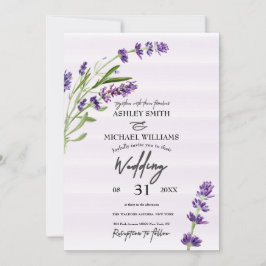 Invitación Boda romántico de lavanda digital floral