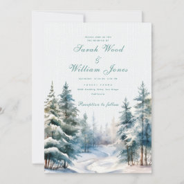 Invitación Boda Romántico de los bosques de invierno