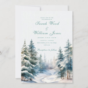 Invitación Boda Romántico de los bosques de invierno