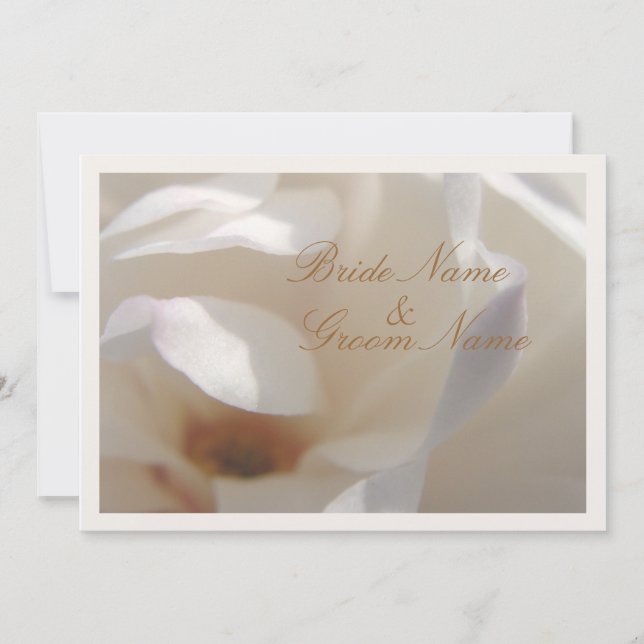 Invitación Boda Romántico de Marfil Magnolia (Anverso)