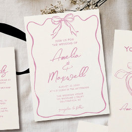 Invitación Boda romántico de moda de Coquette trendy a mano r
