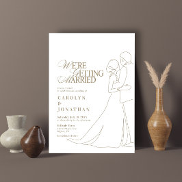 Invitación Boda Romántico de Oro Vintage