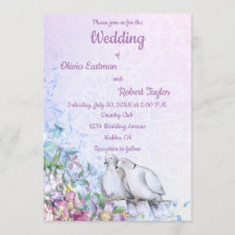 Boda romántico de palomas blancas