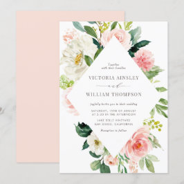 Invitación Boda Romántico de Primavera de color acuático