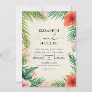 Invitación Boda romántico del Arco de Bloom Tropical