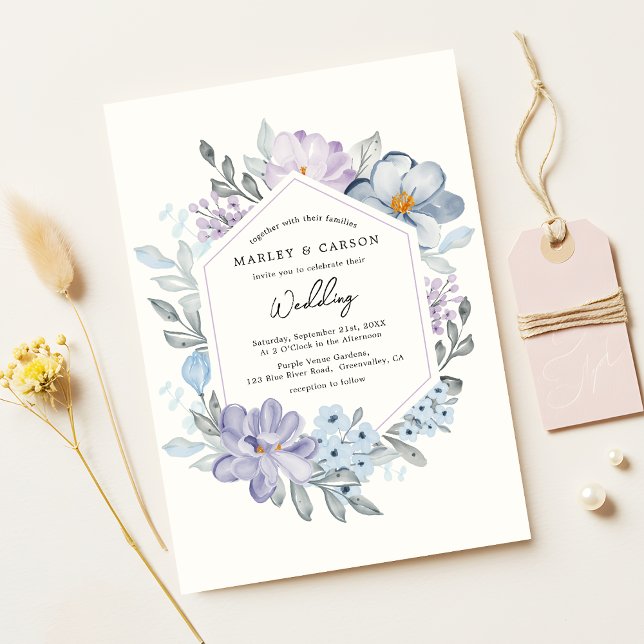 Invitación Boda romántico del marco floral de Rubor botánico (Subido por el creador)