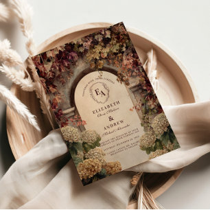 Invitación Boda Romántico del Viñedo de Otoño