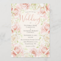 Boda romántico elegante floral rosa de Rubor