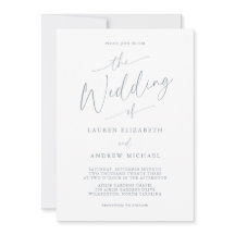 Boda romántico elegante y gris azul turbio