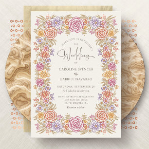 Invitación Boda romántico Fall Wildflowers