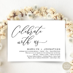 Invitación Boda romántico Fiesta de cena, celebra con nosotro