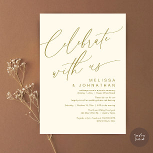 Invitación Boda romántico Fiesta de cena, celebra con nosotro