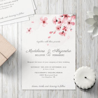 Boda romántico floral con flores de cerezo rosa