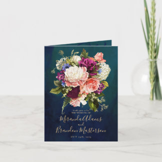Invitación Boda romántico floral esmeralda verde oro