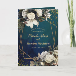 Invitación Boda Romántico Floral Gold Wreath