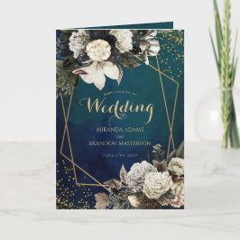 Invitación Boda Romántico Floral Gold Wreath