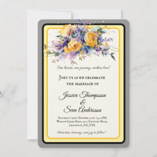 Invitación Boda Romántico Moderno de Bloom Rosa Amarillo