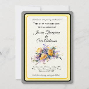 Invitación Boda Romántico Moderno de Bloom Rosa Amarillo