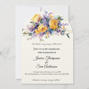 Invitación Boda Romántico Moderno de Bloom Rosa Amarillo