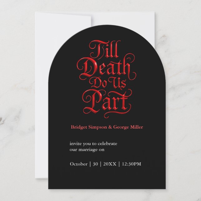 Invitación Boda romántico oscuro - hasta que la muerte nos se (Anverso)