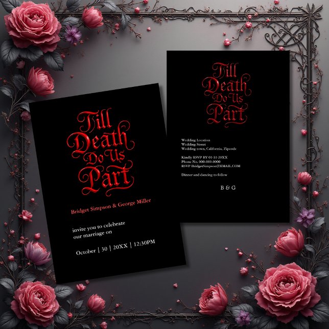 Invitación Boda romántico oscuro - hasta que la muerte nos se (Subido por el creador)