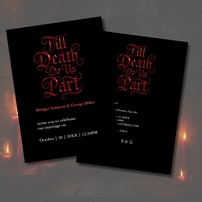 Invitación Boda romántico oscuro - hasta que la muerte nos se (Subido por el creador)