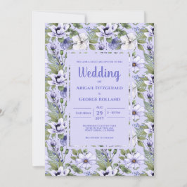 Invitación Boda Romántico Periwinkle Floral Lavender