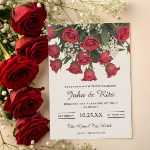 Invitación Boda Romántico Roses Roses Bouquet