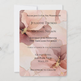 Invitación Boda romántico Rubor rosado dorado floral
