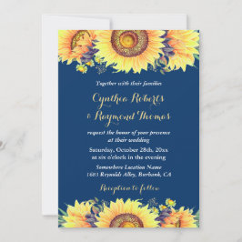 Invitación Boda romántico ruso de flores azules de la marina
