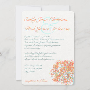 Invitación Boda Romántico Rústico del Árbol de Coral