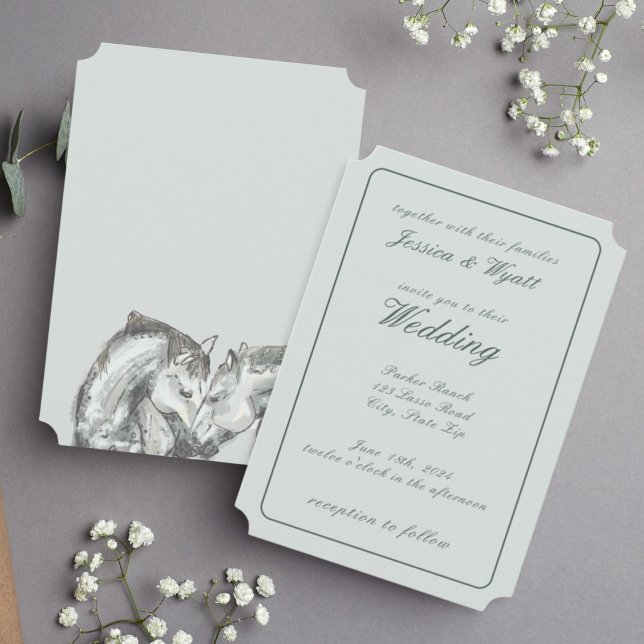 Invitación Boda Romántico Rústico Elegante de Caballos de ruc (Subido por el creador)