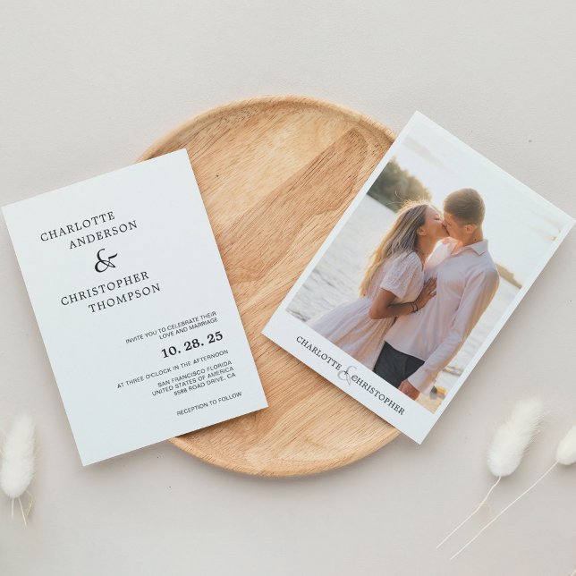Invitación Boda romántico simple Minimalista moderno (Subido por el creador)
