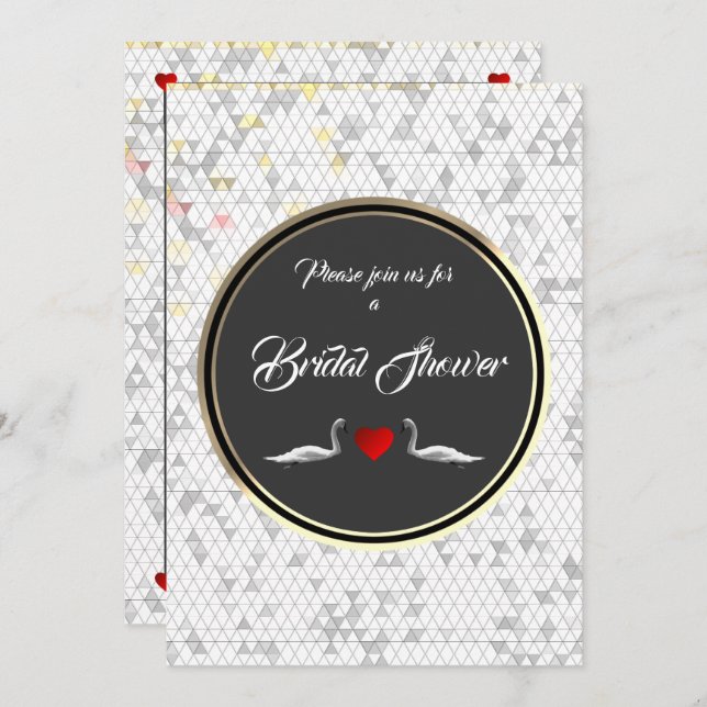 Invitación Boda romántico Swan Bridal Shower (Anverso / Reverso)