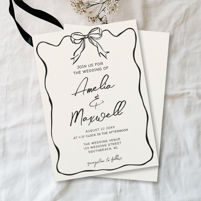 Invitación Boda romántico trendy de Bow Coquette (Subido por el creador)