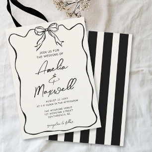 Invitación Boda romántico trendy de cinta de cinta de mano