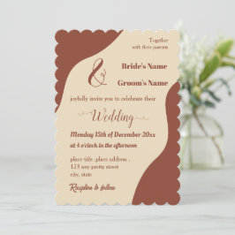 Invitación Boda romántico y elegante de terracota