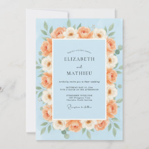 Invitación Boda Rosa Albaricoque en Polvo