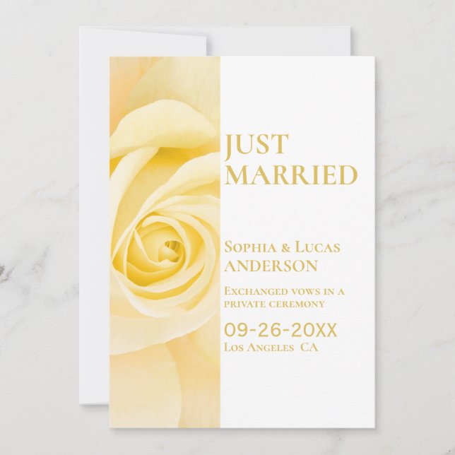 Invitación Boda rosa amarilla moderna (Anverso)