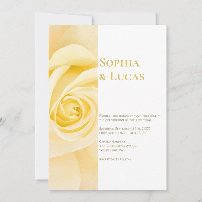 Invitación Boda rosa amarillo moderno (Anverso)