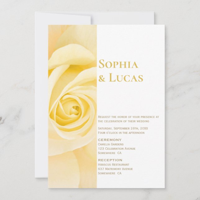 Invitación Boda rosa amarillo moderno (Anverso)