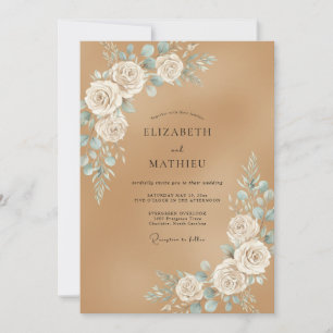 Invitación Boda Rosa Aqua Tostada