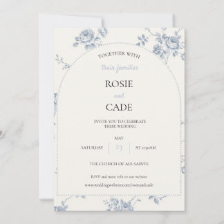 Invitación Boda Rosa Azul 
